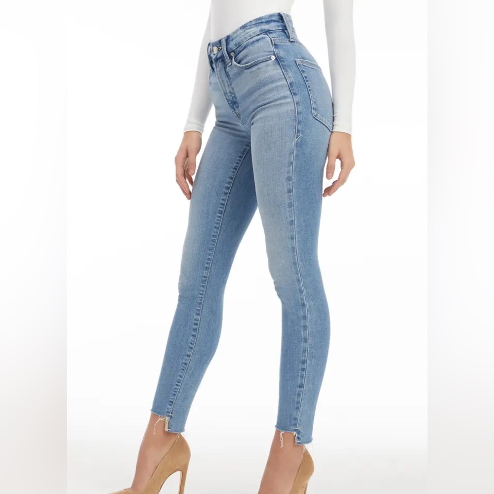 Good American Good Legs Raw Step Hem Skinny Jeans size 8/29